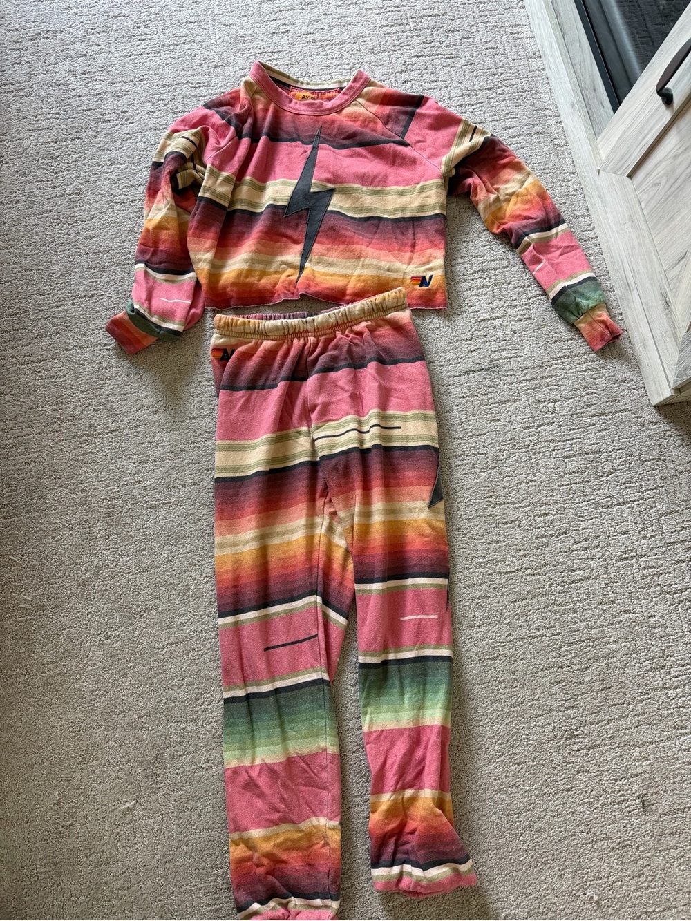Aviator Nation Coral Multi Stripe Lightning Ser